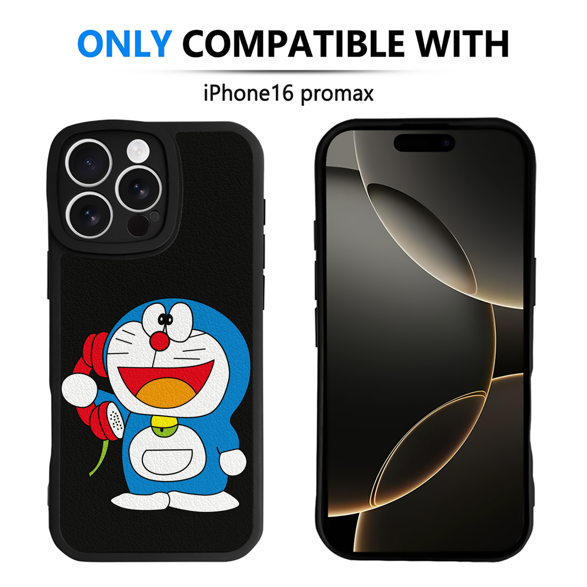 （画像用） ドラえもん Doraemon 【iPhone 16シリーズ対応】シリコンスマホケース（レザー調） 材質：シリコン